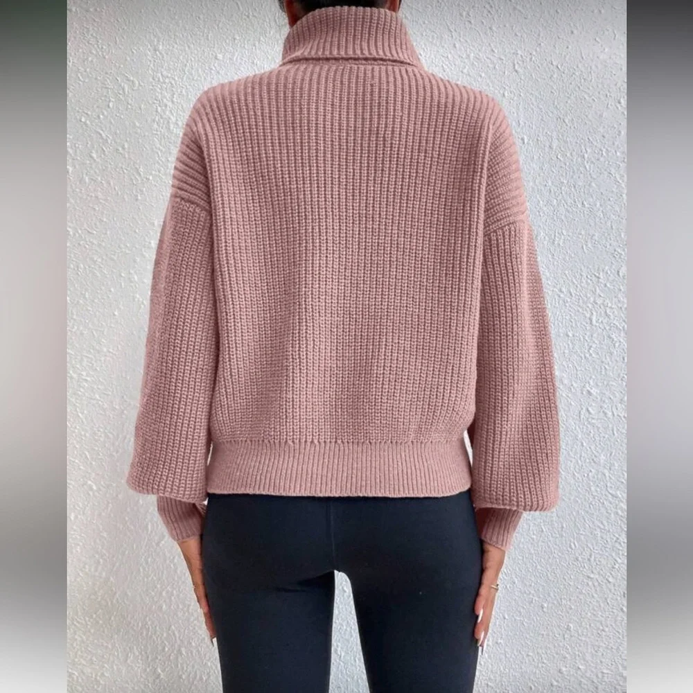 Pink Turtleneck Sweater